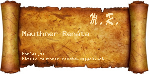 Mauthner Renáta névjegykártya